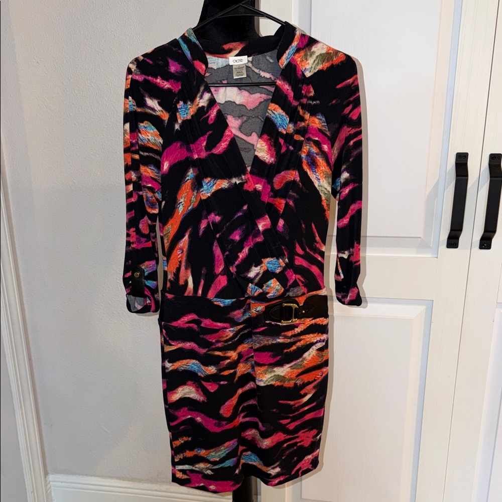 Cache Multicolor Long Sleeve Dress